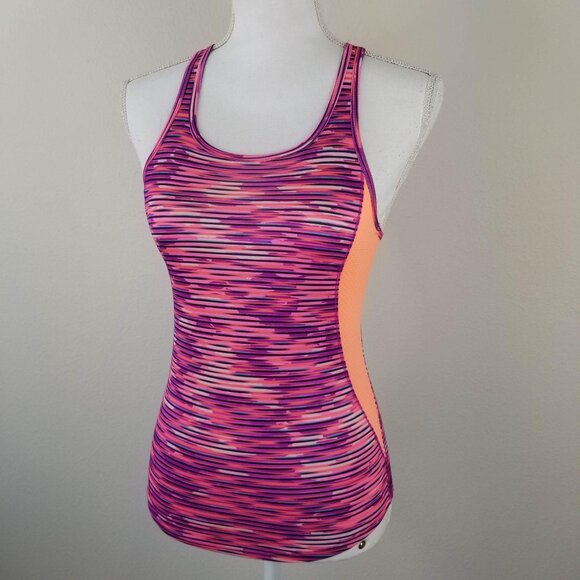 Champion Girls Racerback Tank Top L 10-12 Multicolor With Orange Side Mesh Panel - Picture 8 of 10